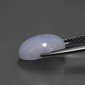 Jadéite bleue naturelle coupe ovale, 6,60 ct, opaque