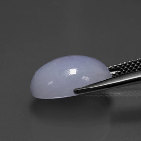 Jadéite bleue naturelle coupe ovale, 7,41 ct, opaque