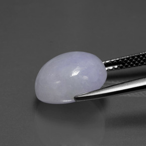 Jadéite bleue naturelle coupe ovale, 7,70 ct, translucide