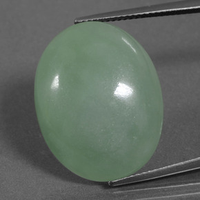 Jadéite Vert naturelle Coupe ovale, 27.45 ct, Translucide