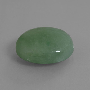 Jadéite vert naturelle coupe ovale, 21,62 ct, opaque