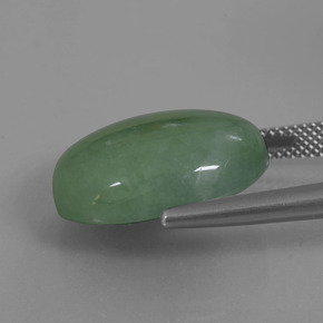 Jadéite vert naturelle coupe ovale, 21,62 ct, opaque