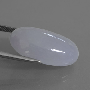 Jadéite bleue naturelle coupe ovale, 20,87 ct, translucide