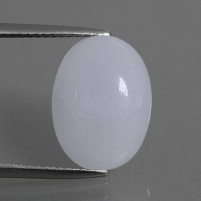 Jadéite bleue naturelle coupe ovale, 7,79 ct, translucide