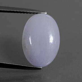 Jadéite bleue naturelle coupe ovale, 5,72 ct, translucide