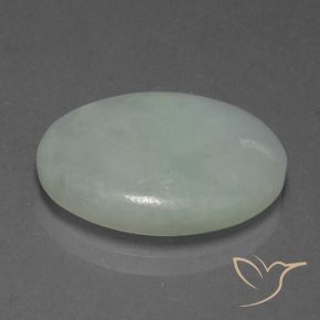 Jadéite Gris moyen naturelle ovale, 13.79 ct, Translucide