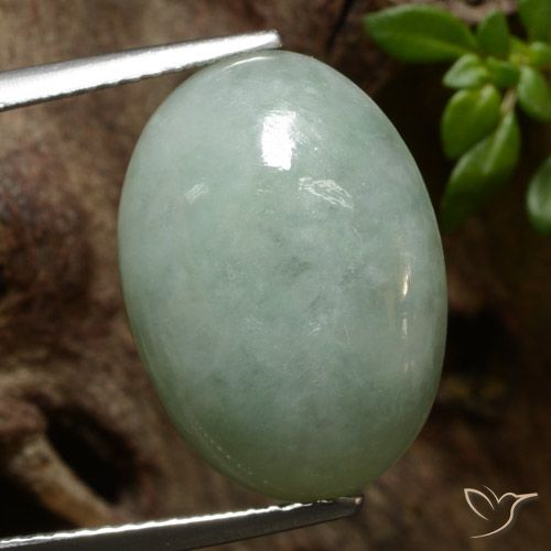 11.09ct Naturel Gris vert Jadéite, ovale, Translucide