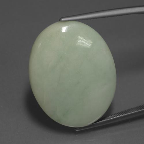 Jadéite vert naturelle coupe ovale, 42,37 ct, opaque