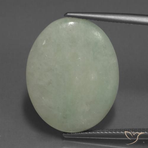 23.40ct Naturel Gris vert Jadéite, ovale, Translucide