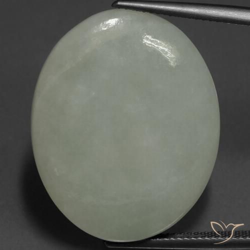 40.64ct Naturel Gris vert Jadéite, ovale, Translucide