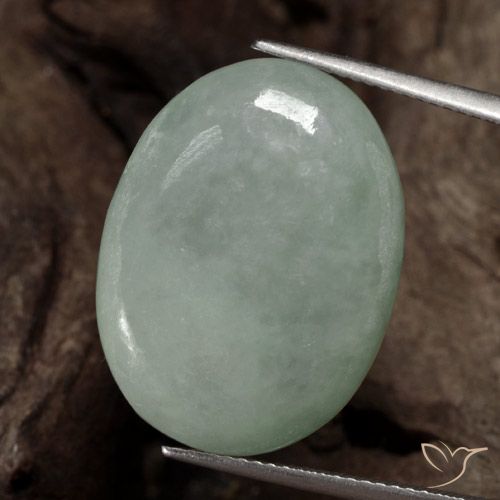 25.64ct Naturel Vert grisâtre Jadéite, ovale, Translucide