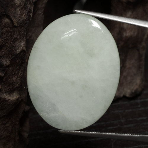 Jadéite vert naturelle coupe ovale, 24,59 ct, translucide