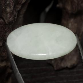 Jadéite vert naturelle coupe ovale, 24,59 ct, translucide