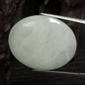 Jadéite vert naturelle coupe ovale, 24,59 ct, translucide