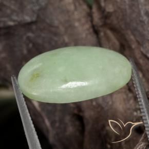 Jadéite Gris vert naturelle ovale, 12.72 ct, Translucide