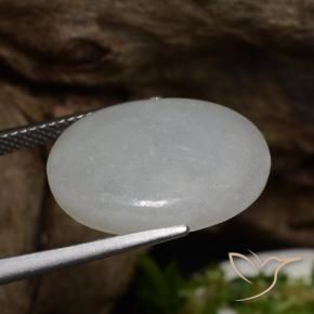 Jadéite Gris moyen naturelle ovale, 13.33 ct, Translucide