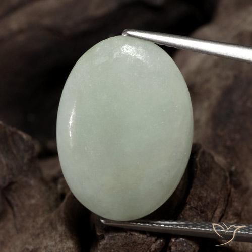 11.60ct Naturel Gris vert Jadéite, ovale, Translucide