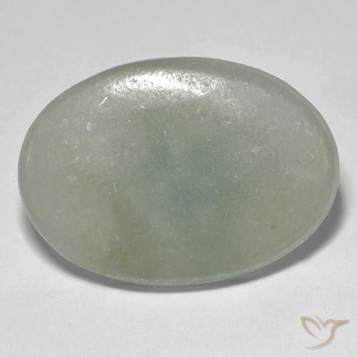 Jadéite Vert moyen naturelle ovale, 10.10 ct, Translucide