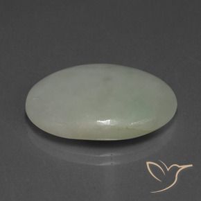 Jadéite Gris moyen naturelle ovale, 20.76 ct, Translucide