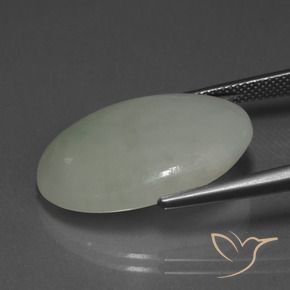 Jadéite Gris moyen naturelle ovale, 20.76 ct, Translucide