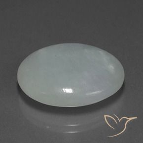 Jadéite Gris moyen naturelle ovale, 24.18 ct, Translucide