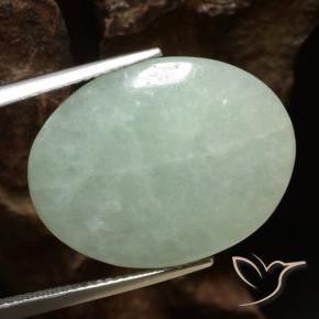 Jadéite vert naturelle coupe ovale, 16,53 ct, translucide