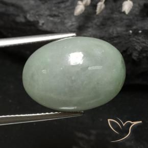 Jadéite Vert mousseux naturelle ovale, 15.21 ct, Translucide