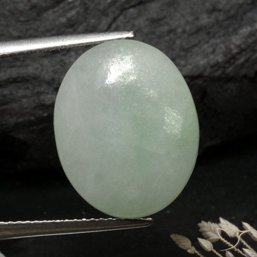 9.78ct Naturel Gris vert Jadéite, ovale, Translucide