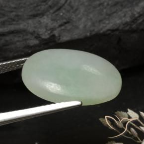 Jadéite Gris vert naturelle ovale, 9.78 ct, Translucide
