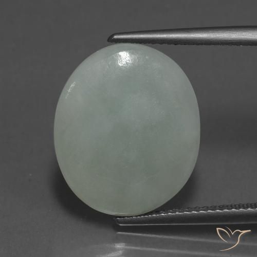 Jadéite Vert moyen naturelle ovale, 10.74 ct, Translucide