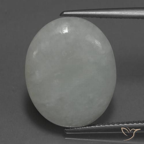 10.86ct Naturel Vert grisâtre Jadéite, ovale, Translucide