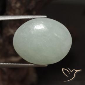Jadéite Vert clair naturelle ovale, 16.14 ct, Translucide