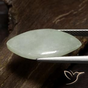 Jadéite Gris vert naturelle Marquise, 6.29 ct, Translucide