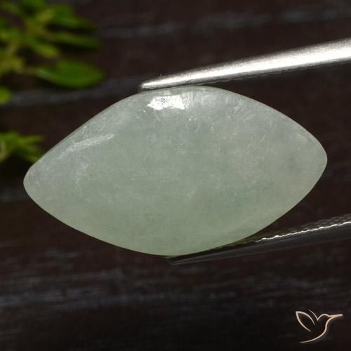 Jadéite Vert noisette léger naturelle Marquise, 6.77 ct, Translucide