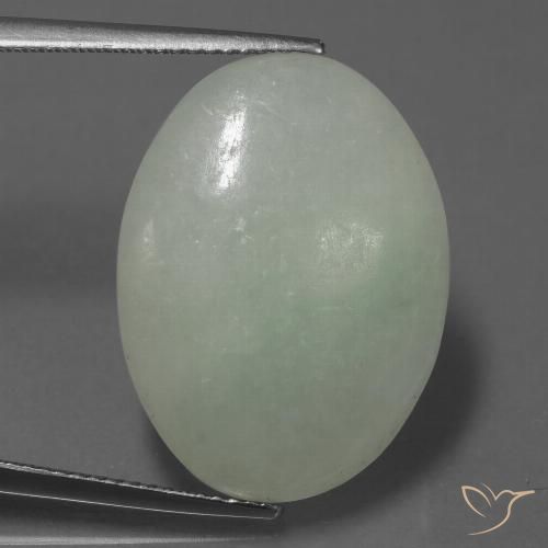 20.36ct Naturel Gris vert Jadéite, ovale, Translucide