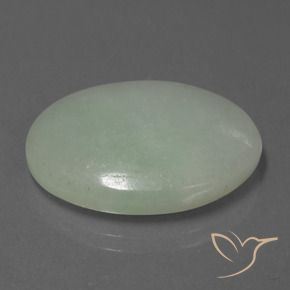 Jadéite Gris vert naturelle ovale, 20.36 ct, Translucide