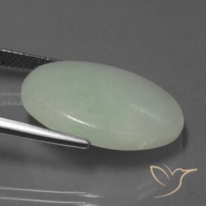 Jadéite Gris vert naturelle ovale, 20.36 ct, Translucide