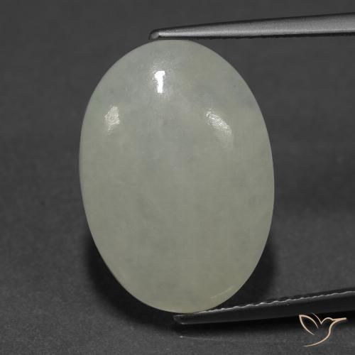 9.03ct Naturel Vert grisâtre Jadéite, ovale, Translucide