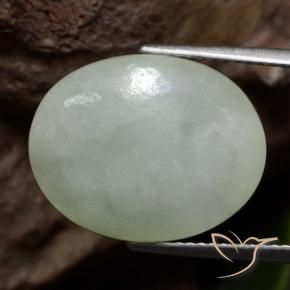 Jadéite Gris vert naturelle ovale, 9.17 ct, Translucide