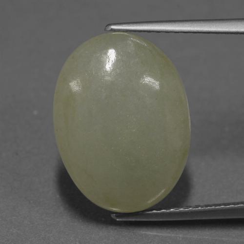 Jadéite Jaune verdâtre naturelle Coupe ovale, 11.32 ct, Translucide