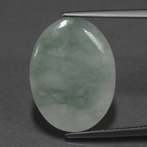 Jadéite vert naturelle coupe ovale, 6,02 ct, translucide