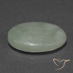 Jadéite Gris vert naturelle ovale, 9.94 ct, Translucide