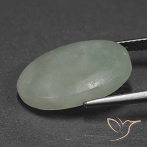 Jadéite Gris vert naturelle ovale, 9.94 ct, Translucide