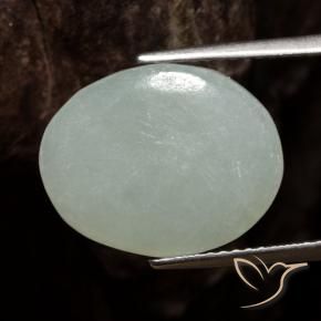 Jadéite Vert clair naturelle ovale, 6.76 ct, Translucide