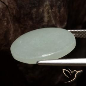 Jadéite Vert clair naturelle ovale, 6.76 ct, Translucide