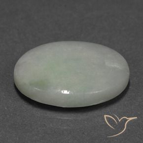 Jadéite Gris vert naturelle ovale, 9.24 ct, Translucide