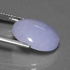 Jadéite bleue naturelle coupe ovale, 8,93 ct, translucide