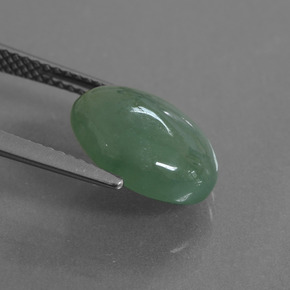 Jadéite vert naturelle coupe ovale, 5,60 ct, translucide