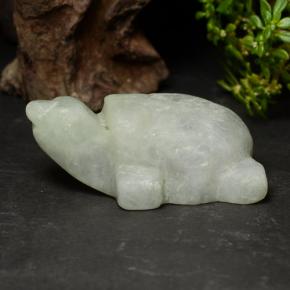 Jadéite vert naturelle forme fantaisie, 76,06 ct, opaque