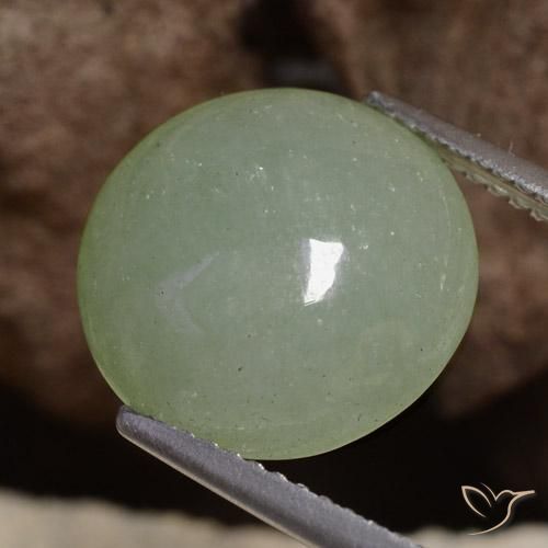 Jadéite Vert mousse grisâtre naturelle Tour, 7.56 ct, Translucide